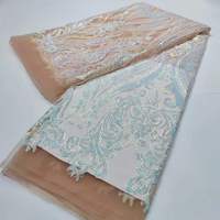 Tissu à paillettes de mariée de haute qualité tissu à paillettes en forme de fleur pour la fabrication de robes