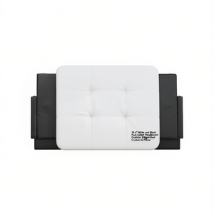 Coussin de tête de lit en similicuir blanc et noir, 39,4 pouces, élégant coussin d'assise pour l'intérieur du véhicule - Product Image 1