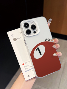 เคสใสลายบิลเลียดสีแดงหมายเลข 1 รุ่น Lucky Number 1  วัสดุ TPU  แบบมินิมอลสไตล์สปอร์ต สำหรับ iPhone 17 16 15 14 13 Pro Max - Product Image 5
