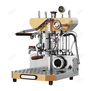 クリエイティブカフェレストランコーヒーショップ2ボイラー6.3L商用パワーレバーハンドプレスカプチーノコーヒーメーカーエスプレッソマシン