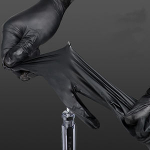 ANBOSON-Guantes de nitrilo para tatuaje texturizado, mezcla de goma de grado alimenticio de butadieno, desechables, PVC negro, venta al por mayor - Product Image 5