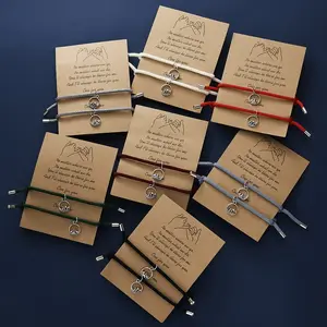 Saint Valentin <span class=keywords><strong>Cadeau</strong></span> Montagne Vague Petite Amie Petit Amant Longue <span class=keywords><strong>Distance</strong></span> Bond Tactile Aimant Magnétique Correspondant Couple Bracelet - Product Image 1