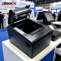 DiligenCe 80mm 576dpi USB/Ethernet/Parallel/Serial POS Thermal Receipt Printer Pencetak QR/Barcode Pemotong Otomatis 300mm/s Cetak