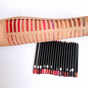 Trucco all'ingrosso logo personalizzato 19 colori lipliner matita marrone high pigment private label creamy lip liners