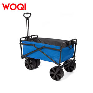 WOQI Wagon de voiture <span class=keywords><strong>utilitaire</strong></span> pliable réglable et robuste chariot de <span class=keywords><strong>camping</strong></span> <span class=keywords><strong>en</strong></span> plein air pour plage pique-nique pliable traction randonnée - Product Image 2