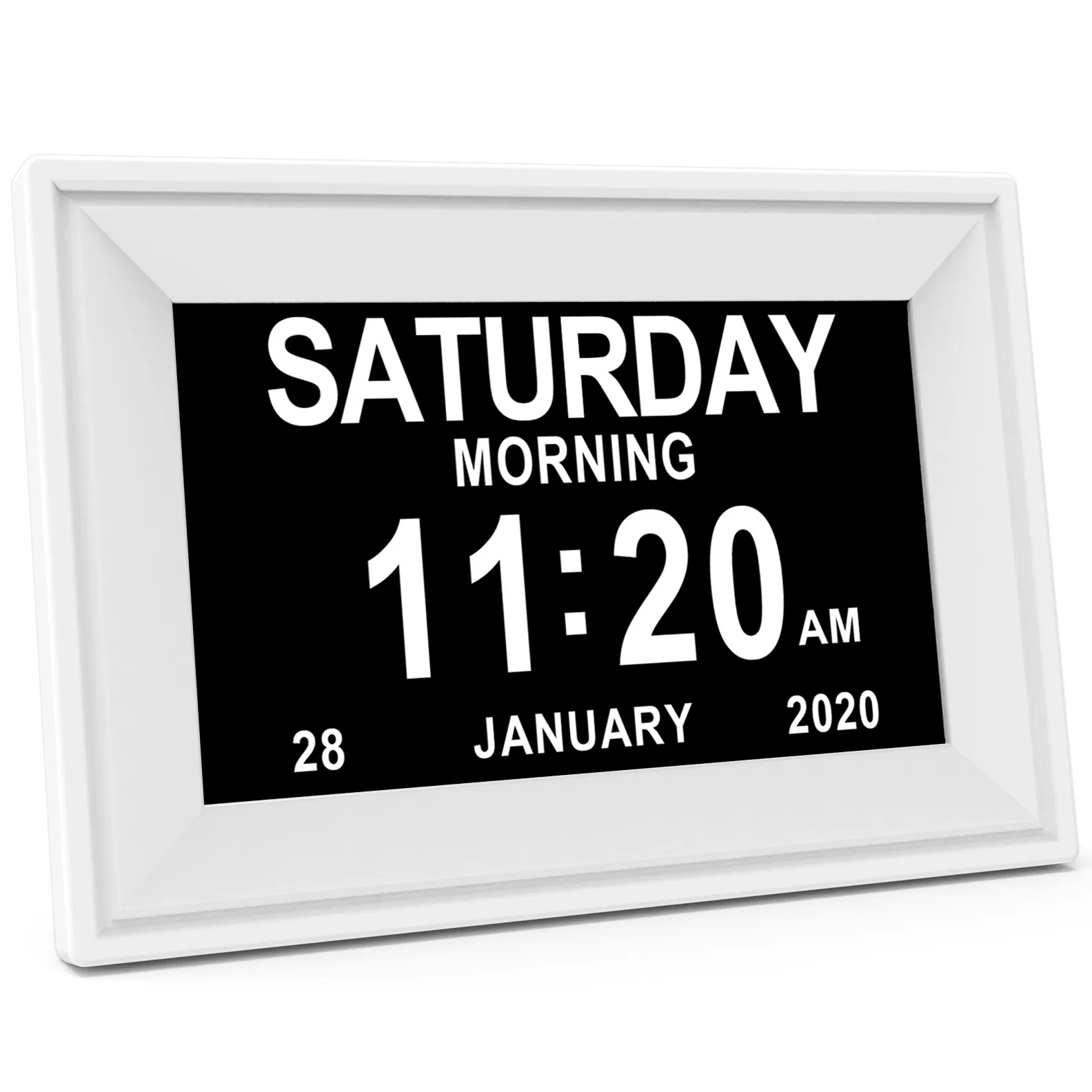 8 inch ips panel Digital Calendar Alarm Clock with Day Date Month Year, wall Desk Clock for seniors, dementia, alzheimer
