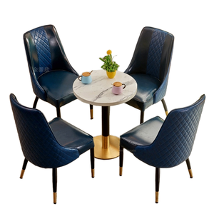 Basit satış Modern ışık lüks deri demir katı ahşap dayanıklı ticari yemek restoran masa sandalye seti arkalığı Jiangxi - Product Image 4