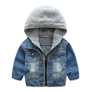 High Quality 2021 Wholesale Hot Sale Long Sleeve Cotton Denim Jacket Kids Boy Fashion Double-layer Hooded Coat Kids Jackets - Product Image 1