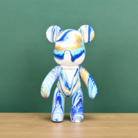 Fluide Ours À La Main DIY Résine Peint Strass Ours Poupée Doodle Blanc Jouet Non-Gypse En Gros