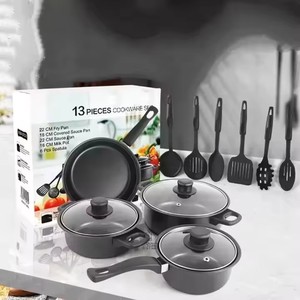 Ensemble de casseroles multifonctionnelles pour la cuisine, 13 pièces, ensemble de casseroles de luxe, poêle à frire en fonte antiadhésive - Product Image 1
