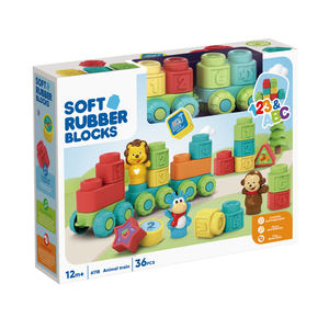 Venta al por mayor 36PCS DIY Animal Juguetes de bloques de construcción de gran tamaño Tren de montaje de plástico Juguete de ladrillos de construcción grande - Product Image 4