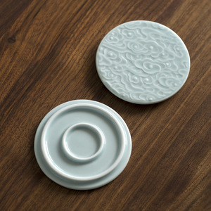 Guanlan Auspicious Cloud Teacup Coaster Porcelain Anti Scalding Mat For Kung Fu <b>Tea</b> Ceremony Ceramic <b>Tea</b> <b>Set</b> Saucers - Product Image 2