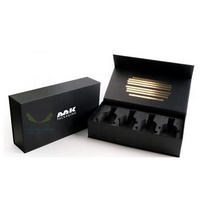 Bibo — boîte d'emballage de parfum de luxe, flacons noirs, haut de gamme, boîte à cadeau avec feuilles eva pour 10ml 50ml