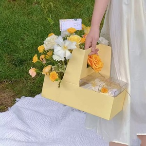 Caja <span class=keywords><strong>de</strong></span> <span class=keywords><strong>Regalo</strong></span> Creativa para el Día <span class=keywords><strong>de</strong></span> <span class=keywords><strong>la</strong></span> <span class=keywords><strong>Madre</strong></span>, con Flores, Impermeable, Brillante, Ecológica, para Llevar, Práctica, en Color Rosa y Morado - Product Image 5