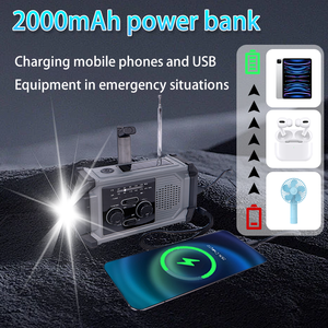 Hot Selling 2000mAh Emergency Hand Crank Portable Radio AM FM NOAA Flashlight For Emergencies Hot Selling Solar Powered Radio - Product Image 3