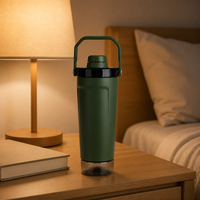 Bouteille shaker en acier inoxydable de 20 oz, isolée sous vide, tasse shaker pour protéines, bouteille d'eau anti-fuite avec poignée pour la salle de sport et la remise en forme