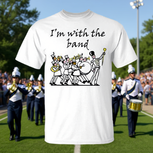 T-shirt I'm With The Band Marching Band per adulti, unisex, girocollo, manica corta, abbigliamento per il ritorno a scuola e per la laurea - Product Image 2