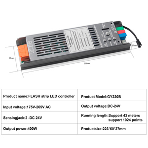 뜨거운 판매 1024 포인트 플래시 단일 색상 400W LED 계단 컨트롤러 지원 42 미터 - Product Image 5