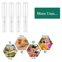 Pipettes Pasteur jetables en plastique transparent graduées de 0,2 ml, 0,5 ml, 1 ml, 2 ml, 3 ml, 5 ml, 10 ml pour transfert et distribution