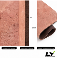 Matras Yoga Cork dengan Logo Custom 183x66cm 4.5mm Karet Cork, Anti-Slip, Menyerap Keringat, untuk Studio Yoga dan Kebugaran