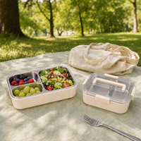 Boîte à lunch bento pour enfants, 2 compartiments, 1000 ml, en acier inoxydable 304 de qualité alimentaire, couleur personnalisée, avec loquets durables, plateau amovible