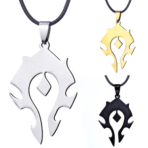 Collier pendentif ZRM Fashion en acier inoxydable avec logo tribal World of Warcraft, chaîne à maillons vintage, <span class=keywords><strong>Alliance</strong></span> Horde, badge WOW pour femme - Product Image 2