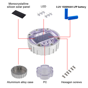 Luces Solares LED para Pavimento, Marcadores de Camino con Forma de Ojo de Gato, de Aluminio, Resistentes al Agua IP68, para Exteriores - Product Image 4