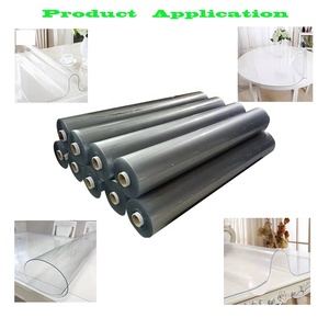 Tapis de table en verre souple transparent en PVC, imperméable, anti-huile, résistant à la chaleur et à la saleté, tapis de protection pour meuble TV, bureau - Product Image 6