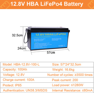 แบตเตอรี่ลิเธียมไอรอนฟอสเฟตแบบ Deep Cycle สำหรับจัดเก็บพลังงาน 12.8V 24V ความจุ 50Ah 100Ah 200Ah พร้อมระบบในตัว รุ่น Ultra Long Cycle EU Stock - Product Image 3