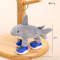 Porte-clés porte-clés en peluche Tung Tung Tung Sahur Bâton de requin pourriture de cerveau italienne Animal en peluche classique Montagnes Mers Spoof Jouets brodés