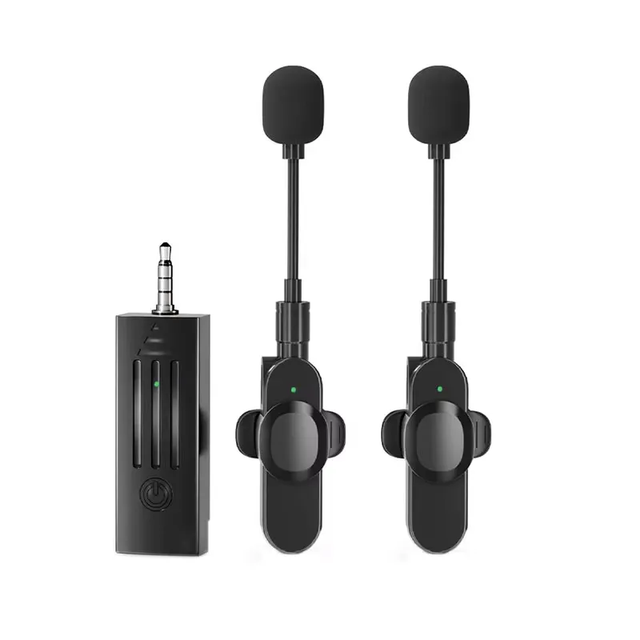 Professional Wireless Lavalier Lapel Microphone for IPhone, iPad - Cordless Omnidirectional Condenser Recording Mic for YouTube
