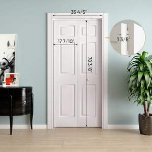 Cửa trượt gấp đôi GUJIE 6-Lite - Nội thất phòng khách phong cách công nghiệp, màu trắng, chất liệu MDF phủ lớp sơn lót, dễ lắp đặt - Product Image 4