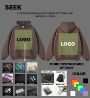 Hoodie Oversize Homme SEEK 520 GSM Marron Foncé Lourd Personnalisable Logo Streetwear Vente en Gros Petites Séries