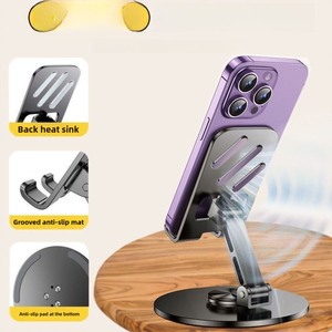360回転ホルダークレードルスタンド携帯電話デスクスタンド滑り止め360回転金属携帯電話ホルダー全携帯電話 - Product Image 2
