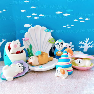 Cute Japanese Style Zakka Cat Resin Ornament Cartoon Animal Shape Handmade Home Decoration Desktop Craft - Product Image 2