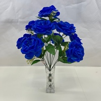 Têtes de bouquet de roses artificielles en soie avec feuilles et gypsophile pour la décoration de la maison, des mariages et des fêtes