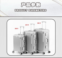 Valise trolley de luxe 20 pouces, valises de voyage 23 kg, coque rigide ABS PC, ensemble de bagages 3 pièces avec cadre en aluminium