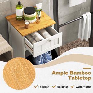 Nghiêng giặt cản trở tủ phòng tắm lưu trữ Tủ Ngăn Kéo có thể tháo rời giặt giỏ tre Countertop nghiêng giặt cản trở - Product Image 5