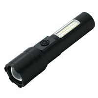 Nouvelle lampe torche COB portable rechargeable à LED blanche en alliage d'aluminium à haut lumen, portée du faisceau 200-500 m, optique