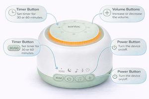 Sonioc 睡眠便携式白噪音睡眠辅助器，带夜灯和音频插孔，塑料材质，阿里巴巴热销产品 - Product Image 3