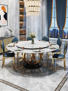 Bán buôn hiện đại phòng ăn đồ nội thất Set thiêu kết đá vòng bàn ăn cho <span class=keywords><strong>6</strong></span> 8 10 12 Chỗ ngồi ghế - Product Image 4