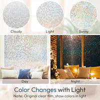 ORON DECO Mosaik-Glasfolie für Tür und Fenster, 3D-Dekorative Fensterfolie für Privatsphäre, Dekoratives Klebepapier & Folie
