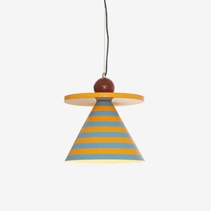 Lampe suspendue à thème cirque, rayures bleues et jaunes, LED, tête simple, lampe de plafond pour la maison - Product Image 5