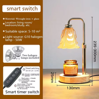Lampe chauffe-bougie élégante de luxe, créative, électrique, réglable, avec éclairage dimmable, sécurisée, en métal, avec minuterie et fonction aromathérapie
