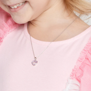Joyería personalizada para niños de alta calidad <span class=keywords><strong>925</strong></span> Ajuste de plata esterlina Rosa CZ corazón colgante collar chica joyería fina Collar para mujer - Product Image 5