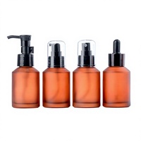 Flacon pompe en verre dépoli vide pour sérum, crème visage, huile essentielle – Emballage cosmétique pour soins de la peau