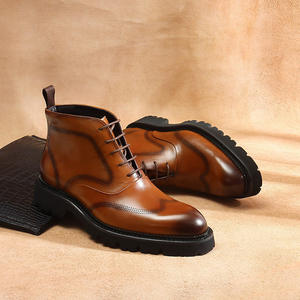 Botas Impermeables de Invierno, Estilo Nuevo, Clásicas, Versátiles, Casuales, de Caña Alta, para Trabajo al Aire Libre, de Cuero Genuino para Hombre, que Aumentan la Estatura, Deportivas - Product Image 3