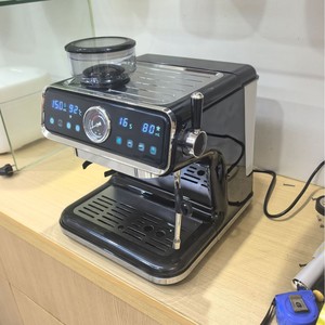 Machine à expresso commerciale avec <span class=keywords><strong>broyeur</strong></span> intégré, contrôle de la température, design rétro en acier inoxydable, manomètre, pour hôtel, camping-car, voiture - Product Image 3