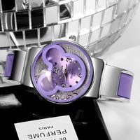 Montre-Bracelet rose pour filles, montre à Quartz et diamant pour enfants