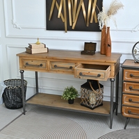 INNOVA Table console de rangement rectangulaire de style industriel américain rustique de 48,03 po pour salon